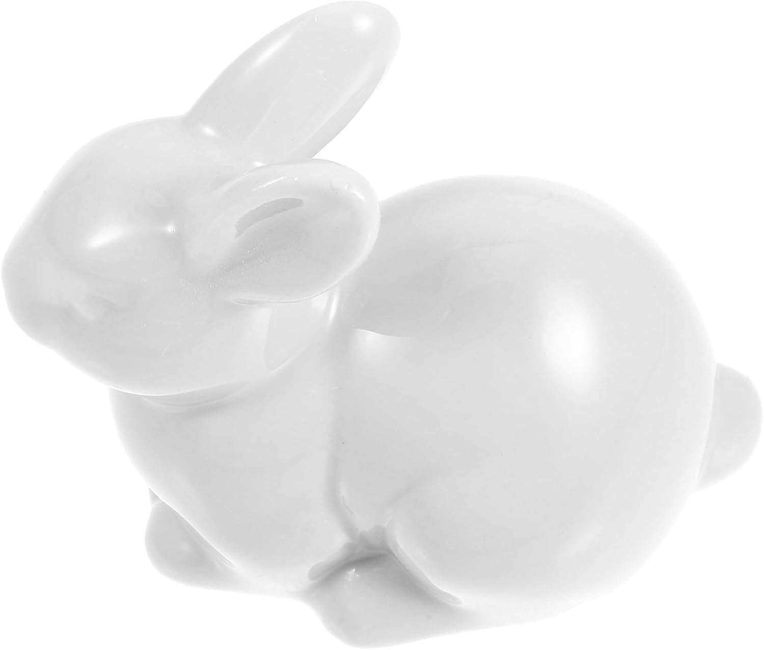 Ciieeo 2pcs White Ceramic Toilet Bolt Covers Decorative Rabbit Shape Easy-to-clean Multifunctional Toilet Floor Bolt Caps for Bathroom and Room of Home