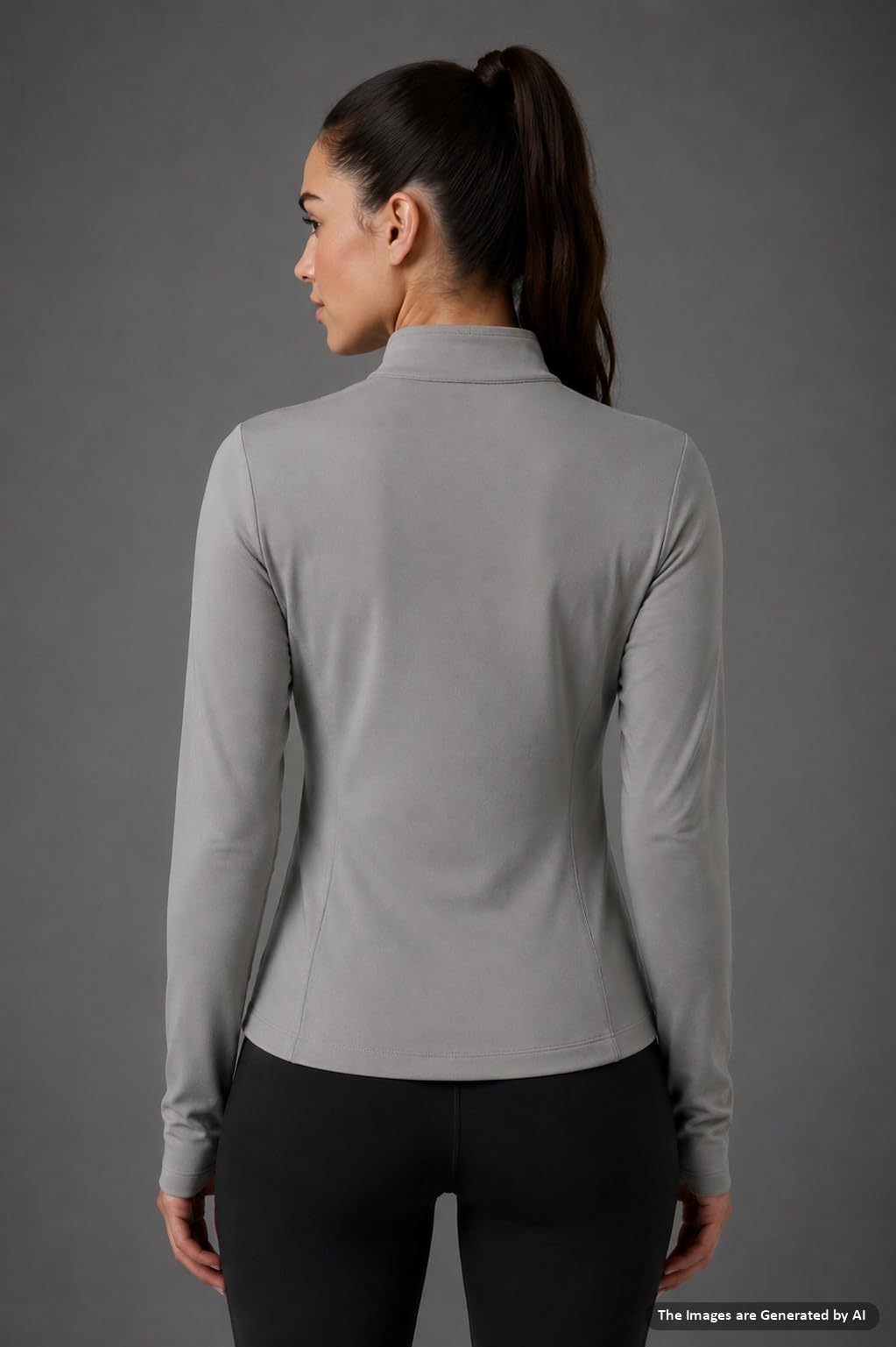 PUMPD Women's Jacket | Slim Fit | Thumb Hole Open Sleeve | With zipper | Perfect for workout | GREY | L 1