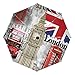 Regenschirm London Big Ben 3 Falten, automatisches Öffnen und Schließen, UV-Schutz, winddicht, leicht