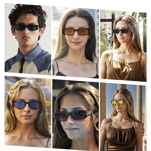 Y2K Retro Rectangle Sunglasses for Women Men Narrow Rectangular Oval Tint Sun Glasses Fashion Vintage 90s Chic Style2
