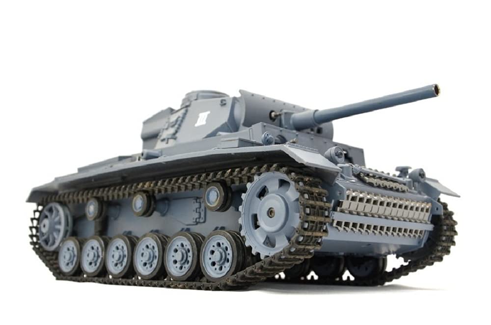 RC czołg "Kampfwagen III" 1:16 Heng Long – dym i dźwięk – ze stalową przekładnią i pilotem zdalnego sterowania 2,4 GHz – V7.0