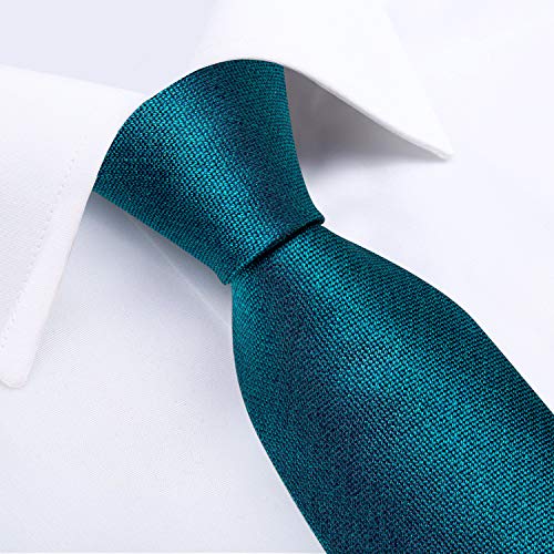 Image of DiBanGu Extra Long Tie for Men 63 inch XL Silk Necktie Set | Pocket Square and Cufflinks, Big and Tall, Jacquard Woven, Gift Box, Paisley /Plaid /Solid /Striped, for Weddinng Party Business
