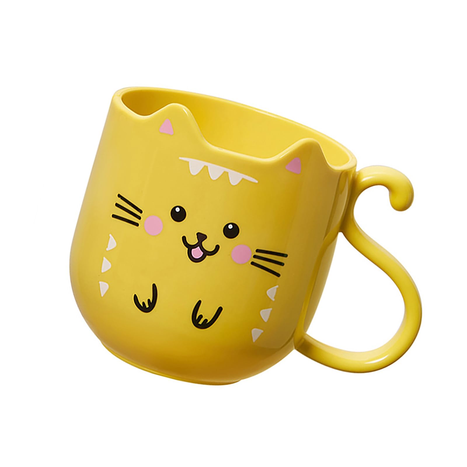 kmgfsd Lovely Kitten Toothbrush Holder and Mouthwash Cup for Kids and Adults Toothbrush Bathroom Cups Lovely Kitten Mouthwash