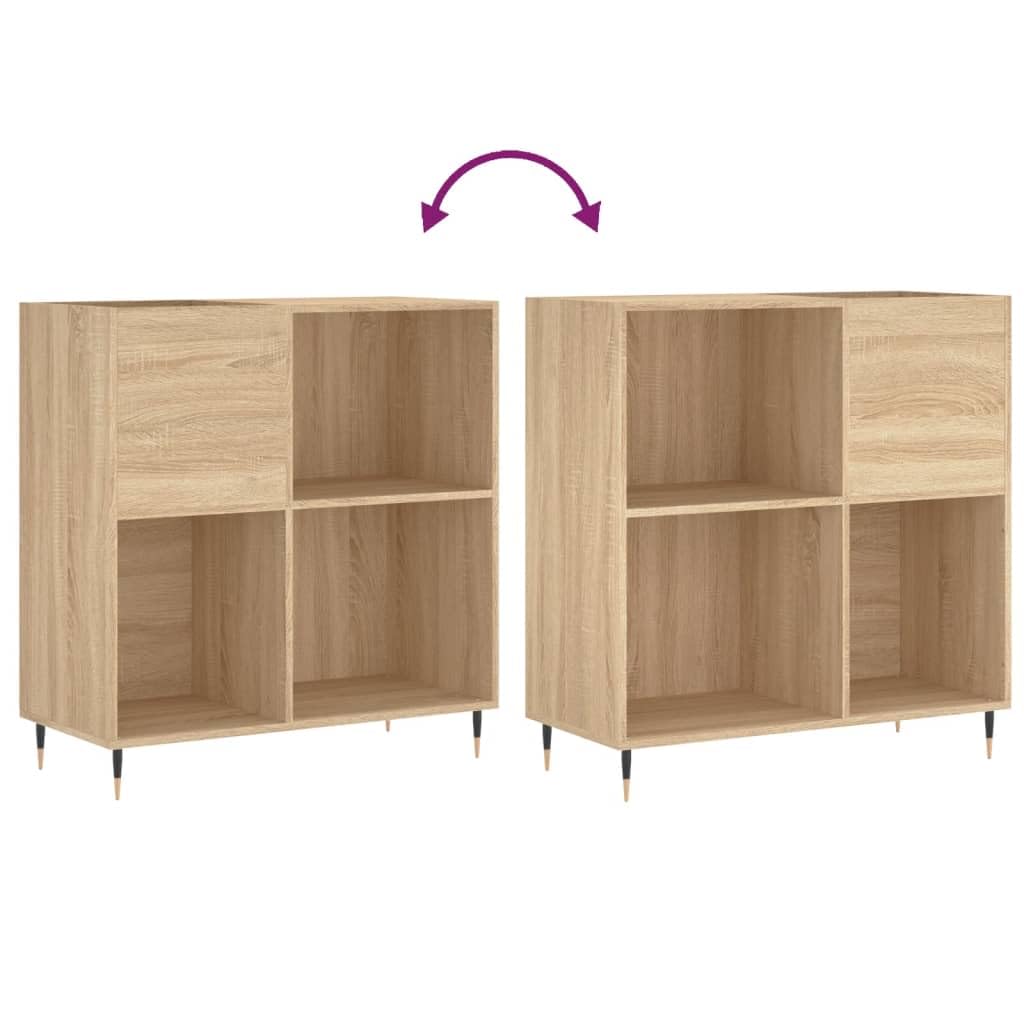 vidaXL Mueble Discos Madera contrachapada Roble Sonoma 84,5x38x89 cm, Mueble Tocadiscos, Armario para almacenaje de vinilos, Armario de Tocadiscos