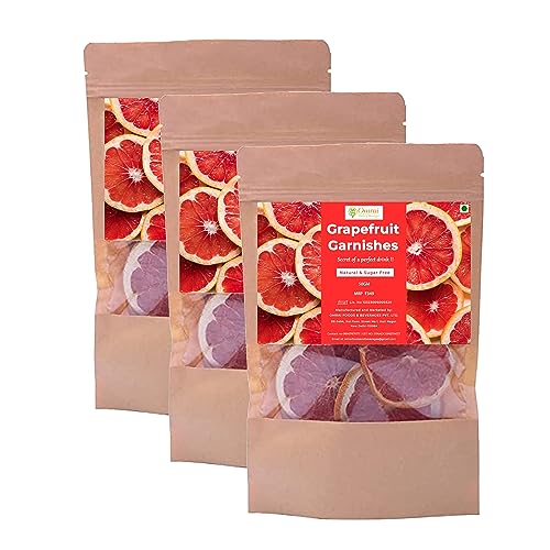 Image of Omrai Foods Dried grapefruit Slices Garnishes 50GM (Pack of 3) | Dehydrated grapefruit Garnish for Cocktails, Mocktails, Detox Water,Tea | 100% Natural Air Dried Fruit grapefruit Slices for Decoration