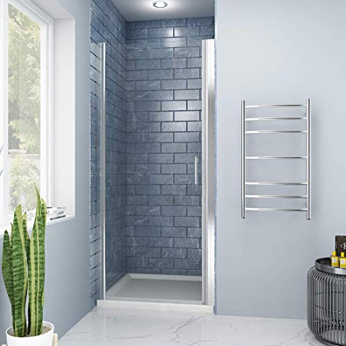SUNNY SHOWER FP 36 Pivot Swing Shower Door, Clear Glass, Chrome Finish, 36" L x 72" H Glass Hinged Swing Shower Enclosure