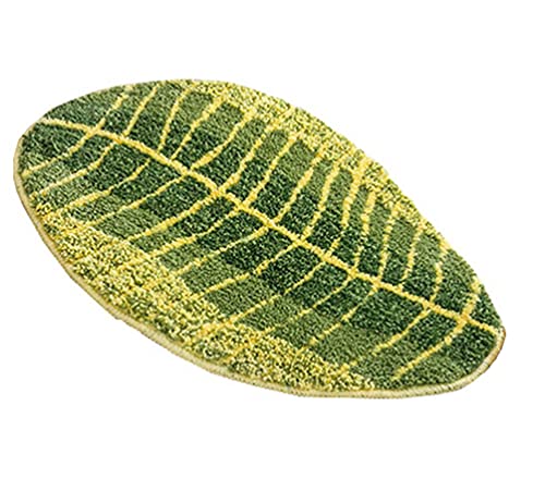 ZebraSmile Green Leaf Microfiber Water Absorb Entryway Door Carpet Bath Rug for Bath Room Home Entrance Entry Doormat Indoor Carpet Bathroom Mat with Anti-Slip Back 15.7 X 23.6 in