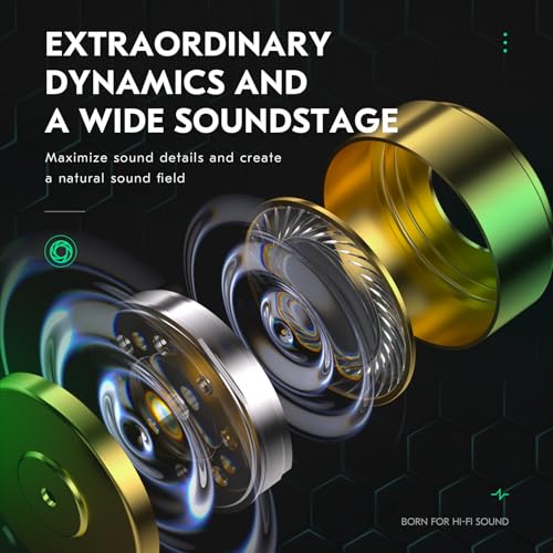 Image of CCZ BC01 PRO in Ear Monitor Headphones, 1BA 1DD Hybrid Driver Wired Gaming Earbuds, Deep Bass Sound Wired Ear buds, HiFi IEM for Gaming Video Calling Singer Musician Drummer (without mic, Dark Black)