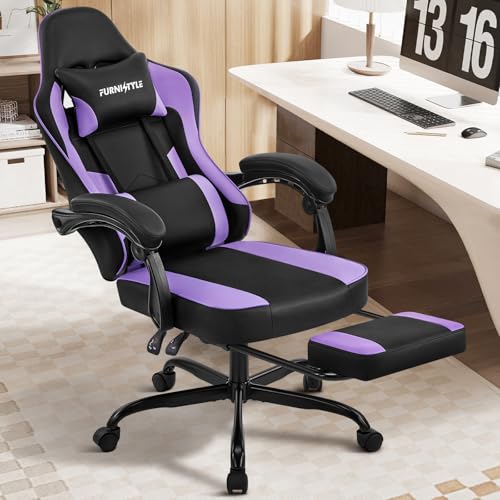Hellove Fauteuil Gaming Ergonomique avec Soutien Lombaire Réglable, Repose-Pieds Rétractable,...