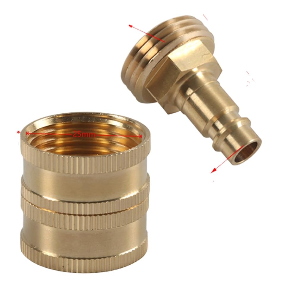 Adaptador de manguera giratoria hembra a hembra de 3/4 pulgadas, conexión rápida de 1/2 pulgadas a 3/4 pulgadas, Compatible con grifo Exterior RV