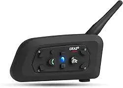 EJEAS V6 Pro Capacete Bluetooth Intercomunicador, 2 vias, 1200 m, fone de ouvido Bluetooth para motocicleta, sistema de comunicação universal com cancelamento de ruído e à prova d'água para Dirt
