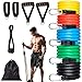 BCASE Bandas Elásticas para Hacer Ejercicio, 5 Tubos de Fitness, 1 Bolsa de Transporte, Gimnasio, Yoga, Pilates, Ideal para San Valentín y Otras Fechas Especiales