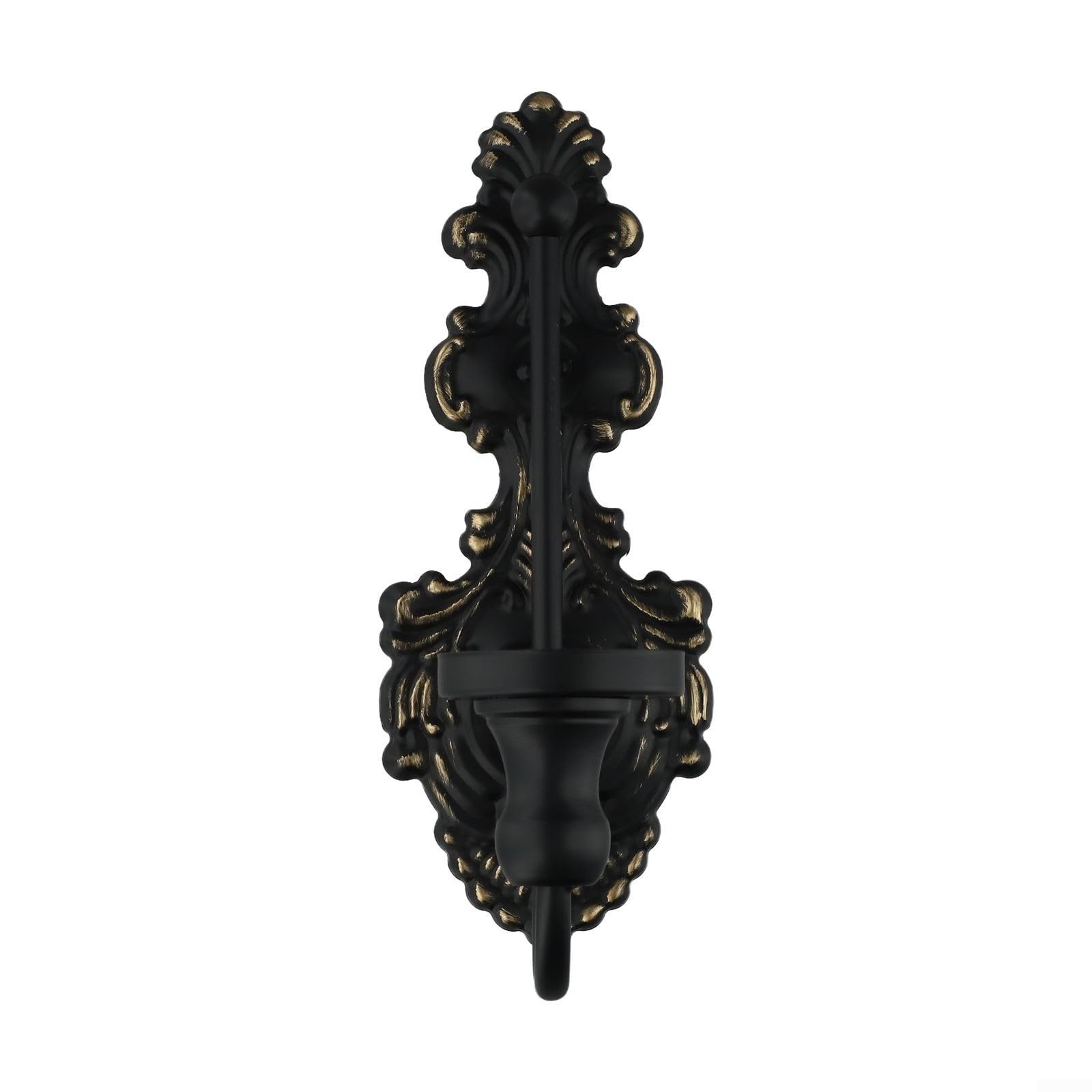 Applique murale décorative en fonte pour bougie classique d'intérieur (noir)