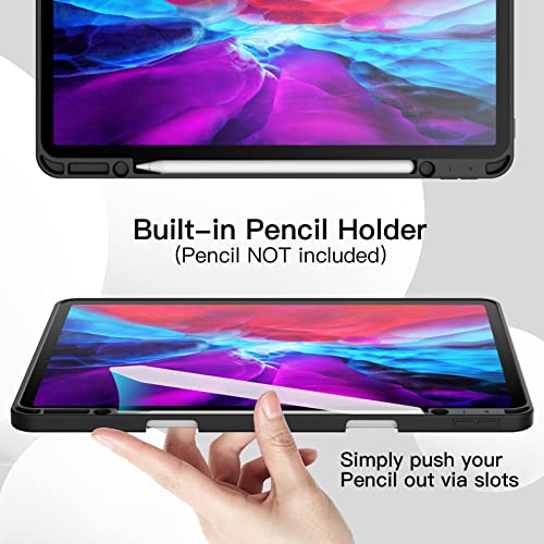 Coque iPad Pro 12.9 JETech avec porte-stylet et dos TPU noir