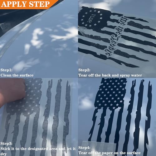 Image of Truck Decals,White American Flag Decal,Creativity American Flag Car Decal,Truck Tailgate Vinyl Decal Compatible with Most Trucks and Car Window,Truck Decals for Men(White Eagle 16x9in)