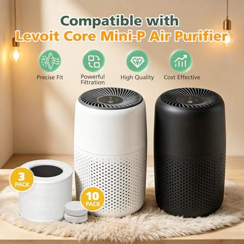 Image of Core Mini Replacement Filter Compatible With LEVOIT Core Mini-P Air Purifier, 3-IN-1 Efficient Air Filter, Core Mini-RF Filter With 10 Pack Aroma Pads, 3-Pack