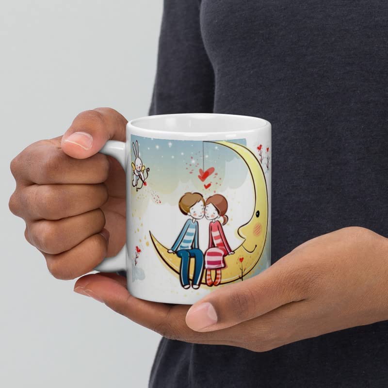 Image of Ceramic Printed Tea Coffee Mug, Love Quotes Cup, Best Gift for Wife, Husband, Girlfriend, Boyfriend, Anniversary, Valentines Day (Design-5)