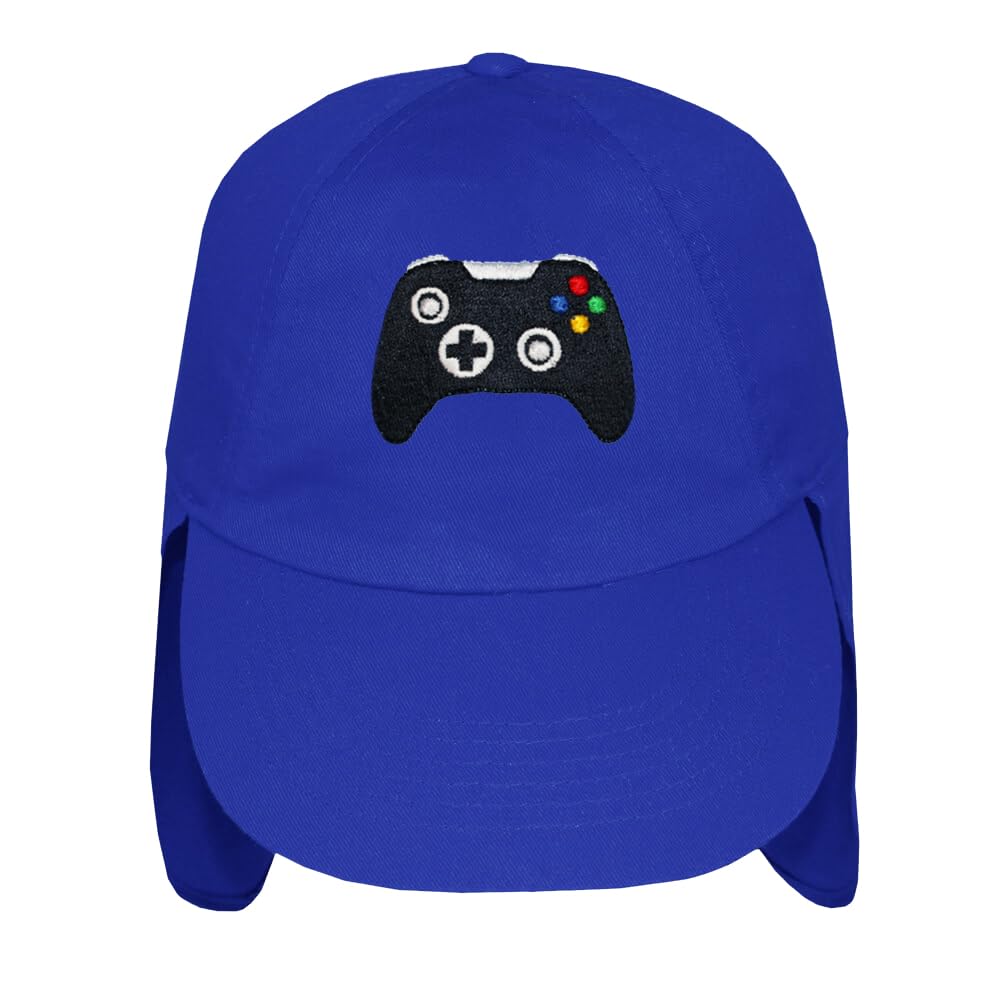 TeddyT's Kid's Gamer Controller Embroidered Legionnaire Sun Hat (4-8 Years) (UK, Age, 4 Years, 8 Years, Royal Blue)
