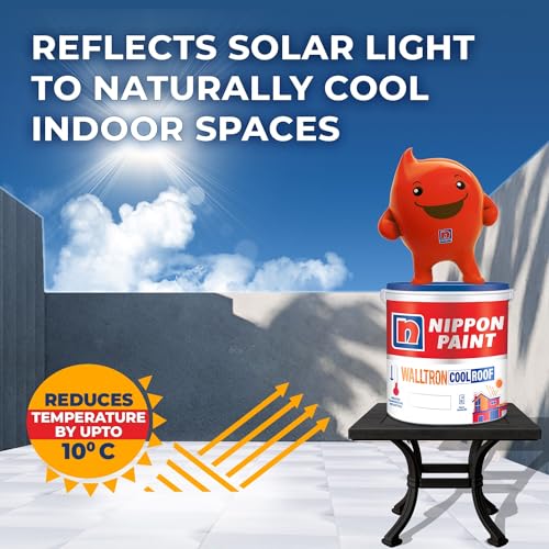 Nippon Paint Walltron - Summer Cool Roof | Solar Reflective Roof Coating | Heat Resistance Paint | High SRI (White, 10 Kg)