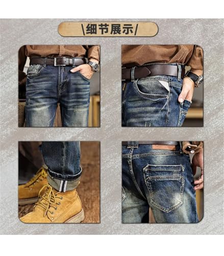 Men's High Street Vintage Jeans Slim Straight Casual Pants2