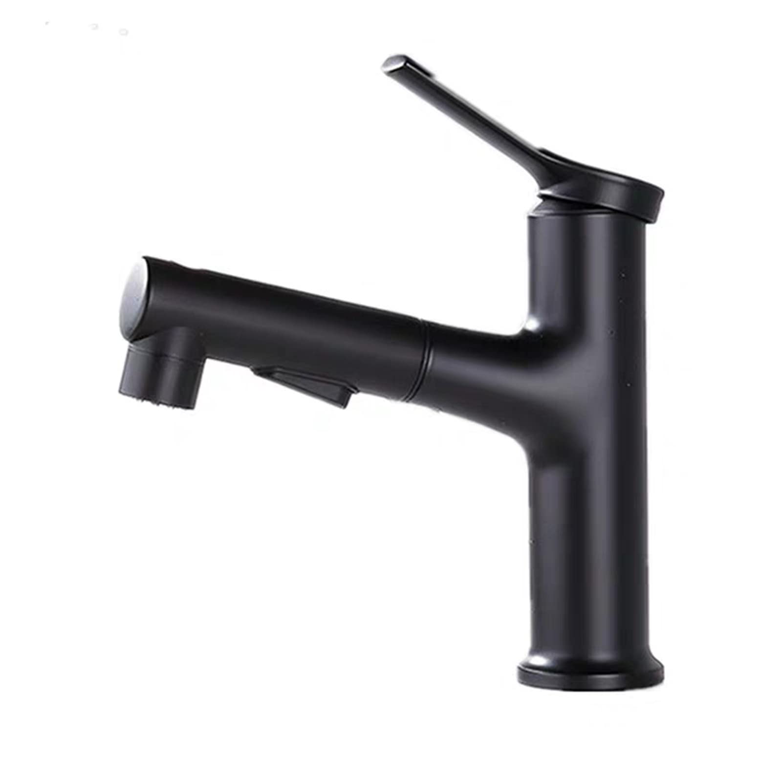 Nvsfzgiyg Nero Bathroom Sink Faucet Pull Out Sprayer Dual Mode Mixer Tap For Hot And Cold Water Single Hole Lavatory Retractable Handle Down Basin,Black(Nero)