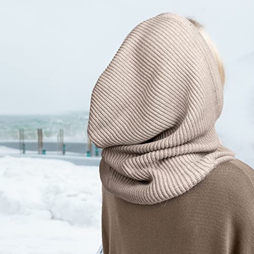 Miniatura 4 de Dreshow Sombreros De Invierno Para Las Mujeres Pasamontañas De Punto Beanie Skull Cap Con Cordón Cálido Sombrero Con Capucha Bufanda