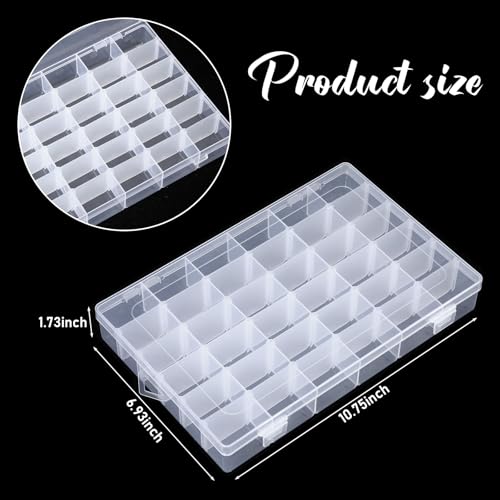 Image of Sawysine 12 Pack Modern Plastic Storage Box with 36 Removable Dividers, 10.75 x 6.93 x 1.73 Inches, Transparent, Waterproof, Fishing Tackle Organizer Box