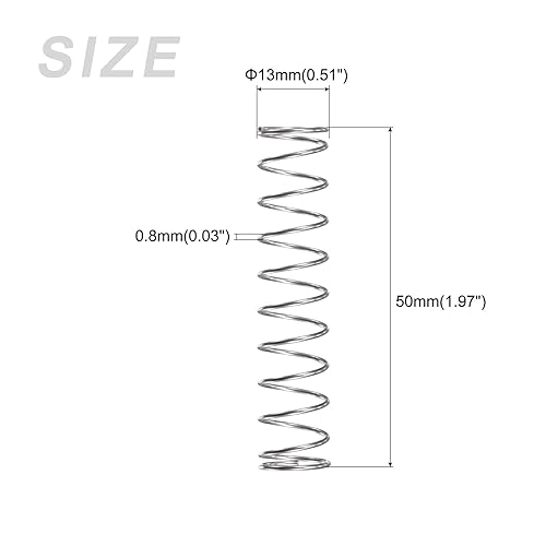 Miniatura 23 de METALLIXITY Resortes de compresión (0.012 x 0.118 in de diámetro exterior, 1.18 pulgadas de longitud libre) 10 unidades, resorte de extensión
