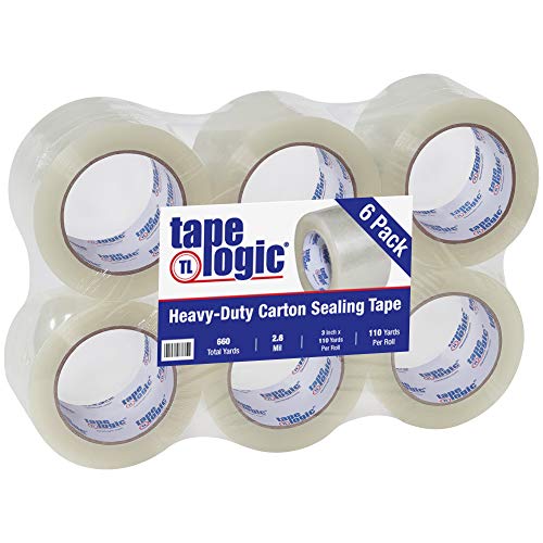 Aviditi Tape Logic 3 Inch X 110 Yard 2.6 Mil Clear, Heavy Duty Acrylic Packing Tape, 6 Pack, Perfect For Packing, Shipping, Moving, Home And Office #TOP2