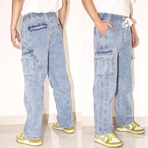 Men's Hiking Pants Cargo Jeans for Hiking, Fishing, Tactical, Jogger - Multi-Pocket Denim Work Pants3