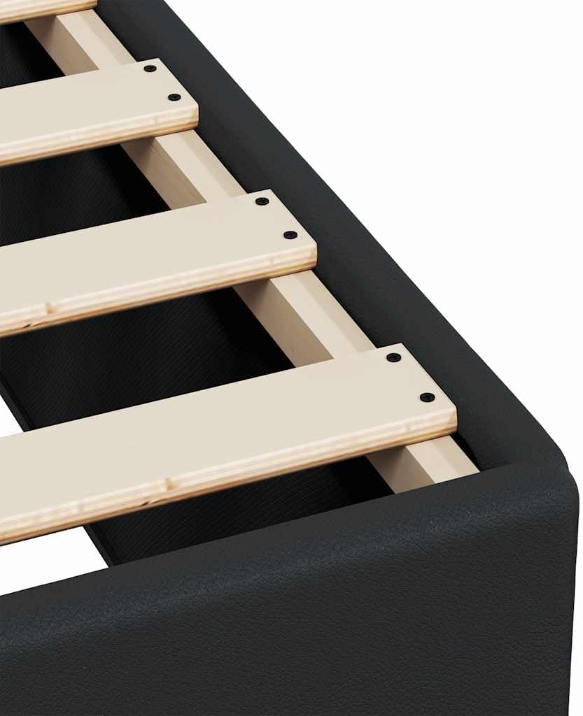 Black California King Bed Frame Sturdy Platform Foundation with slatted Mattress Support, Durable Heavy-Duty Plywood and Pine Wood Construction, Modern Minimalist Bedroom Furniture