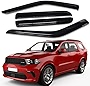 Lightronic WV94267 Tape-on Side Window Visor Deflector Rain Guard, Dark Smoke Shatterproof, 4 PCS Set for 2011-2022 Dodge Durango