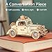 Rolife 3D Wooden Puzzles Retro Car Model - Collectibles Wooden Model Kits for Adults Desk Toys Display Gift for Adults (Vintage Car)