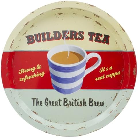 Martin Wiscombe CEX12CU Cafe Culture Builders Tea Tin Tray 32.5cm- Multicolor Cover