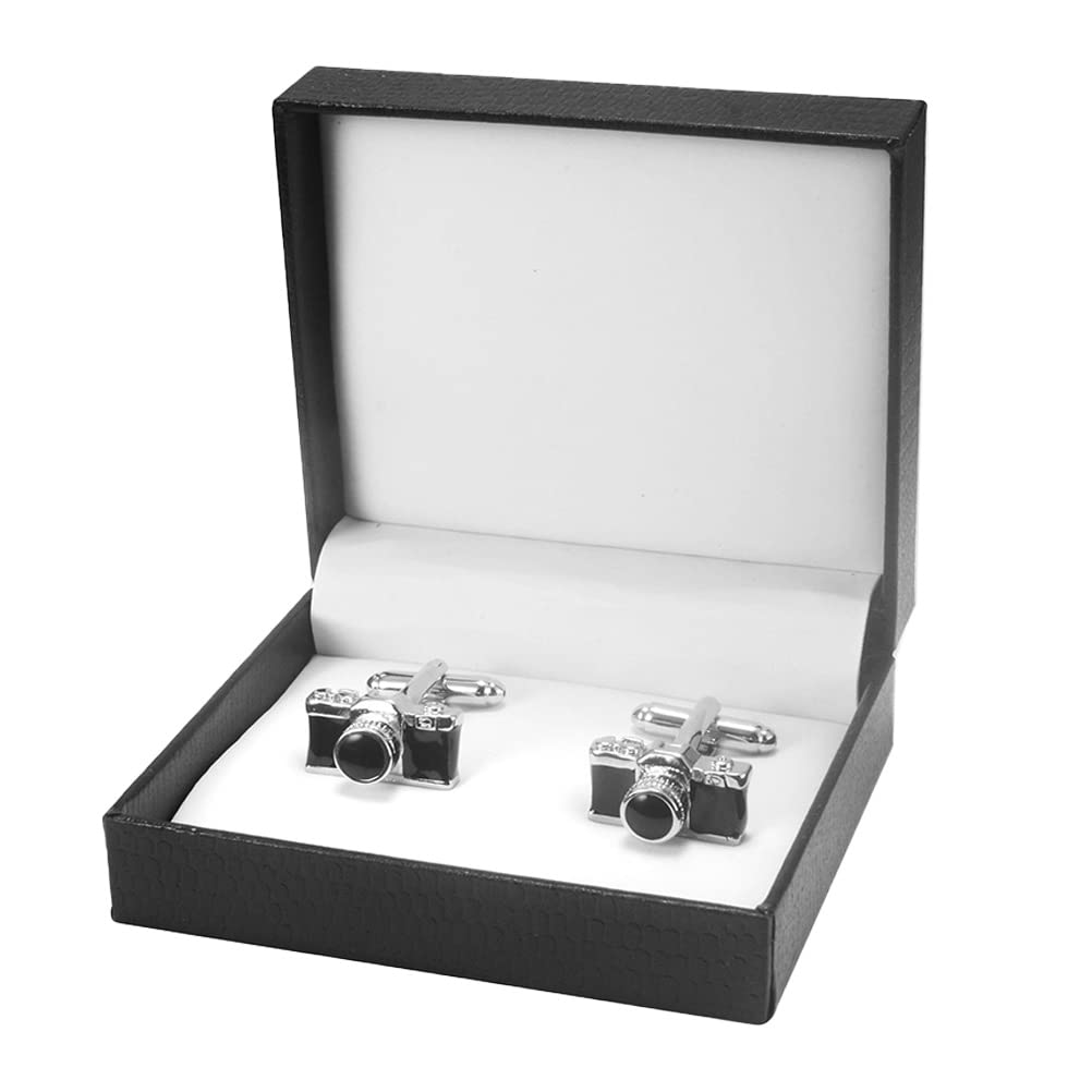 Healeved Manschettenknöpfe für Herren im Kamera Design mit Geschenkbox Dekorative Cuff Studs für Formelle und Lässige Anlässe Verarbeitet und Langlebig