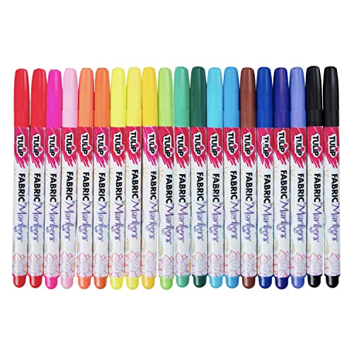 Tulip Permanent Nontoxic Fabric Markers, 20 Pack, Multicolor #TOP1