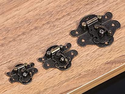 Image of Retro Vintage Latch Hasp Pad Chest Lock Plate for Furniture Wooden Box Jewelry Case Cabinet, with Screws (W 65 x H 53 mm / 6.5 x 5.3 CM, 2)