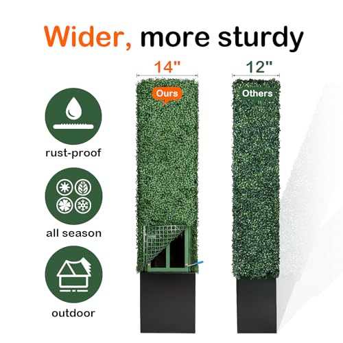 ODQPIS Artificial Boxwood Hedge Wall with Black Planter Box by ODQPIS - Used condition - Image 3