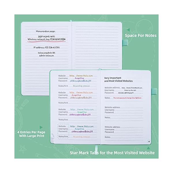 FotiCix-Password-Book-with-Alphabetical-Tabs-Medium-Size-Password-Keeper-Journal-Notebook-for-Computer-Website-Logins-Hardcover-Internet-Address-Password-Organizer-for-Home-Office-Green FotiCix-Password-Book-with-Alphabetical-Tabs-Medium-Size-Password-Keeper-Journal-Notebook-for-Computer-Website-Logins-Hardcover-Internet-Address-Password-Organizer-for-Home-Office-Green