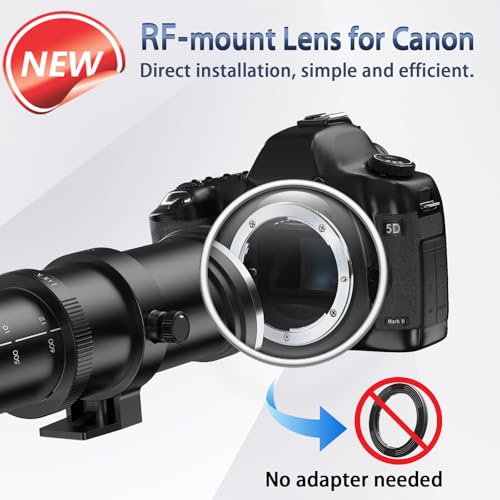 image for Lightdow RF 420-800mm F8.3 Telephoto Zoom Lens - MF for Canon EOS R6 M