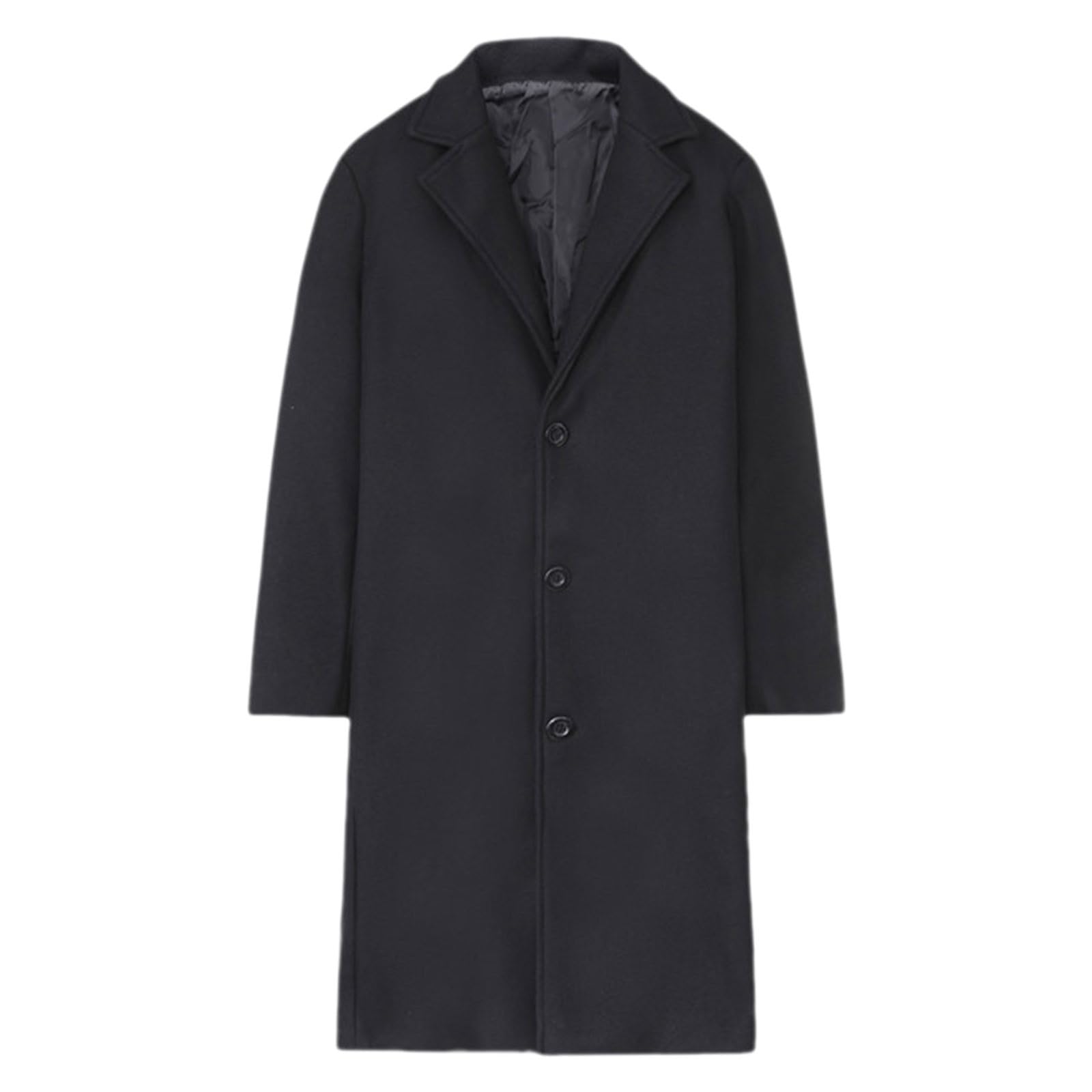 SRZYMJ Herren Mantel Wolle Lang Herbst Wollmantel Slim Fit Wintermantel Business Trenchcoat Freizeit Herren-Mäntel Stehkragen Übergangsmantel Bequeme Herrenmantel Winter Herbstmantel Trenchcoat