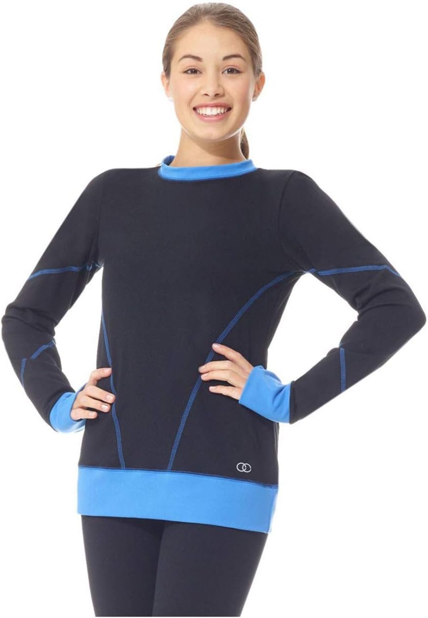 Mondor Girls Ladies Figure Skating Shirt - Ice Skating Strata Long Sleeve Shirt 4871