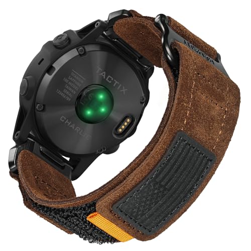 Bracelet montre daim 22mm pour Garmin Fenix 8 en suède premium souple
