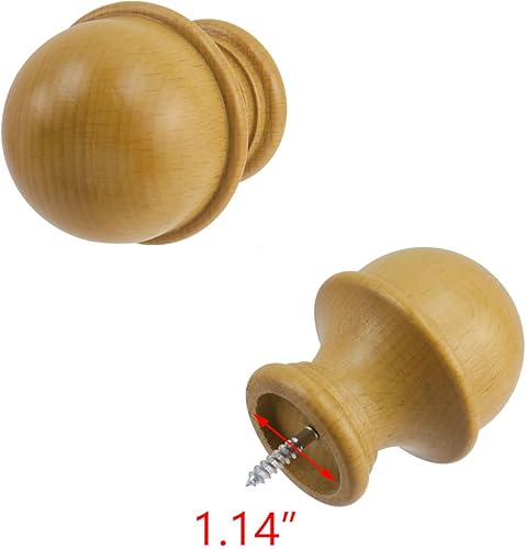 Vista 29 de T Tulead Soporte de barra de cortina de madera Soporte de barra de armario Soporte de barra de cortina de cabeza 2 piezas (blanco)