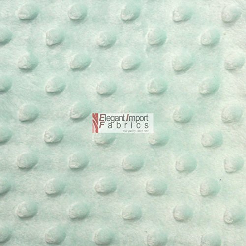 Minky MINKEE Chenille DOT Soft Fabric Cuddle 38 Color 60"W SEW Craft by The Yard (ICY Mint)