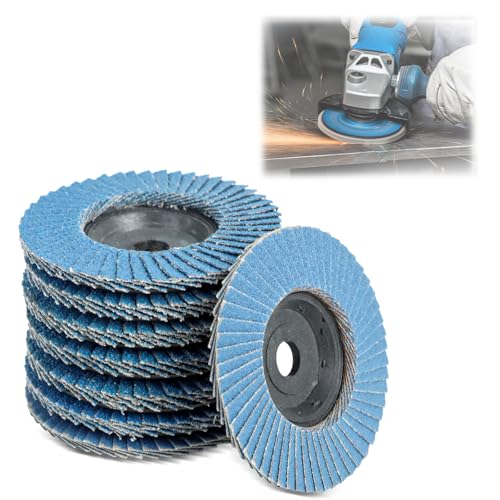 PRZRAO 8 Pièces Disque Meuleuse 76 mm x 10 mm Grain 40/60/80/120 Kit de Mélange Ponçage Efficace Disques Abrasifs Disques à Lamelles Disque Dentelé 76 mm pour Meuleuse D'angle