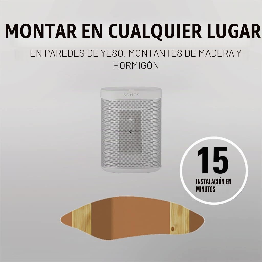 Sanus Soportes de Pared Ajustables para Altavoces diseñados para SONOS One, Play:1 & Play:3 – Par (Blanco)