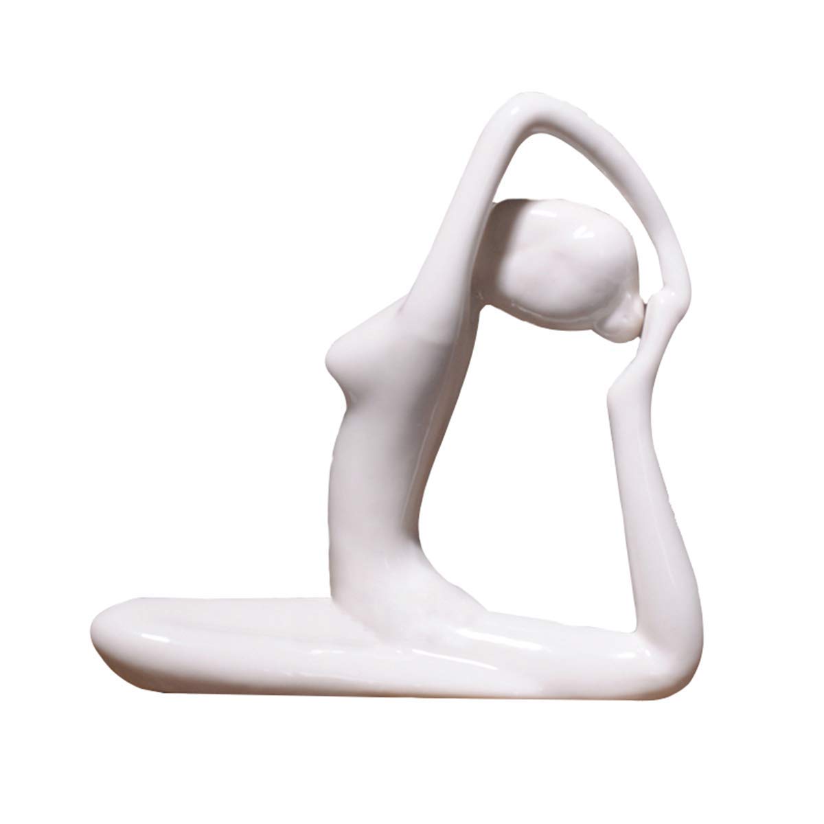 Statue yoga lady en porcelaine fine, ornement d'art minimaliste