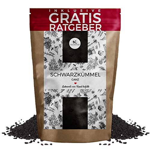 Schwarzkümmel Schwarzkümmelsamen ganz gereinigt 100g I aromatisches Küchengewürz inkl. gratis Ratgeber I Gewürz für Schwarzkümmeltee Schwarzkümmelöl Cover