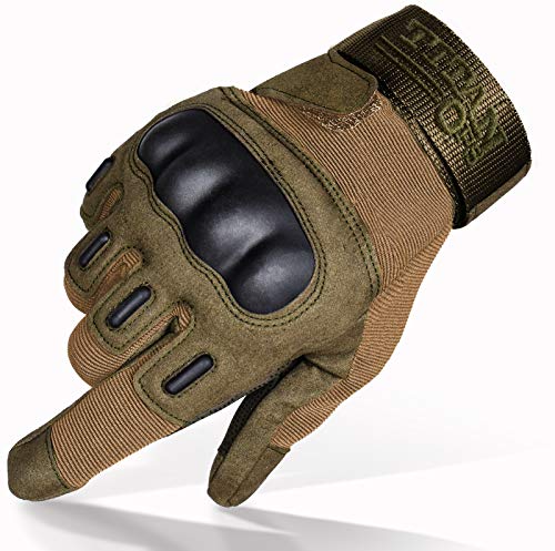 TitanOPS Full Finger Touchscreen Hard Knuckle Motorcycle Military Tactical Combat Training Army Shooting Outdoor Gloves